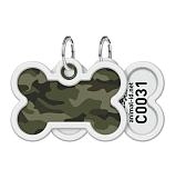 Collar адресник Waudog Smart ID "Камо зеленый" кость