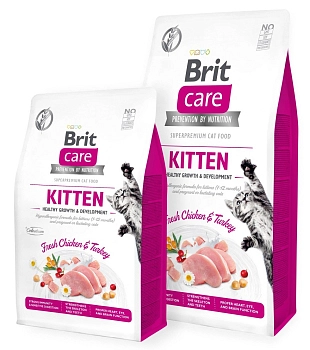 Brit Care Cat GF Kitten Healthy Growth&Development корм для котят, беременных и кормящих кошек