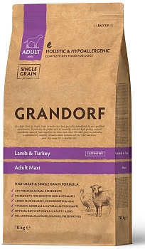 Grandorf Lamb & Rice Maxi ягнёнок с рисом корм для взрослых собак крупных пород