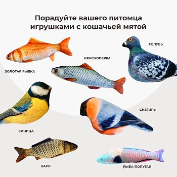 Dono Della игрушка Попугай ара с кошачьей мятой, погремушкой и валерианой для кошек