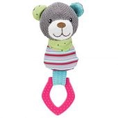 Trixie Junior игрушка для собак мишка с кольцом с пищалкой