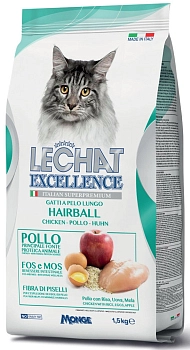Lechat Excellence Hairball сухой корм для взрослых кошек для вывода шерсти