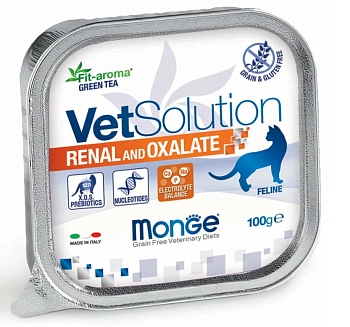 Monge Vet Solution Renal Oxalate консервы для кошек при мочекаменной болезни и оксалатах (паштет)