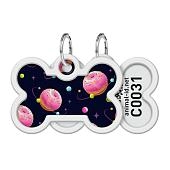 Collar адресник Waudog Smart ID "Вселенная пончиков" кость