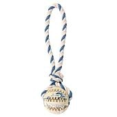 Trixie Denta Fun игрушка для собак резиновый мяч на веревке