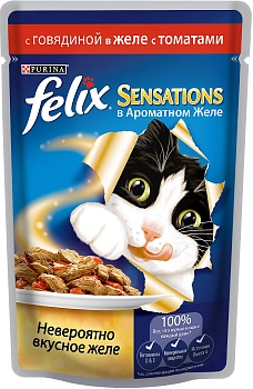 Felix Sensation пауч для кошек (кусочки в желе) (акция 4+1)