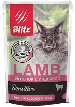 Blitz Sensitive пауч для взрослых кошек (кусочки в желе)
