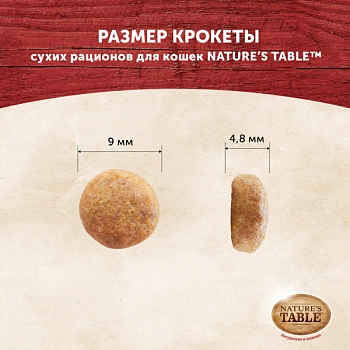 NATURE`S TABLE корм для взрослых кошек