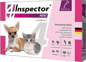 Inspector Mini капли для собак и кошек от 0,5-2 кг