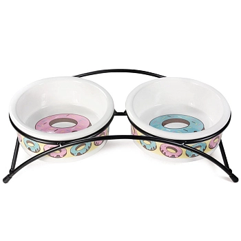 Triol Миска керамическая на подставке "Пончики"