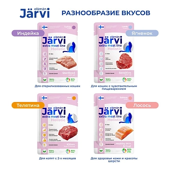 Jarvi Extra meat line пауч для кошек с чувствительным пищеварением (кусочки в соусе)